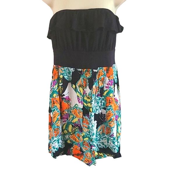 Derek Heart Strapless Floral Ruffle Tube Top – Women's Size Large - Picture 3 of 6